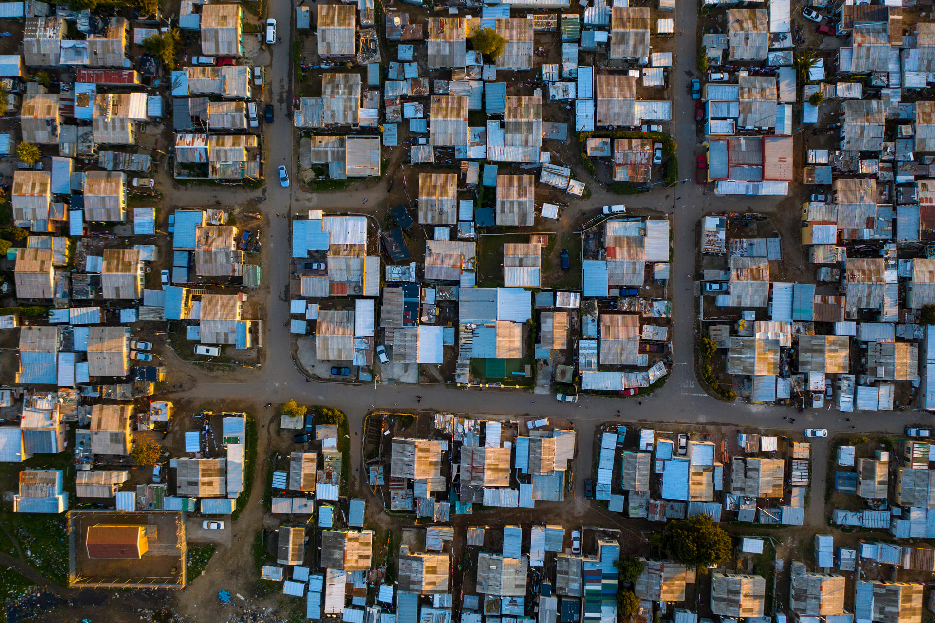 Aerial view of a township near Cape Town