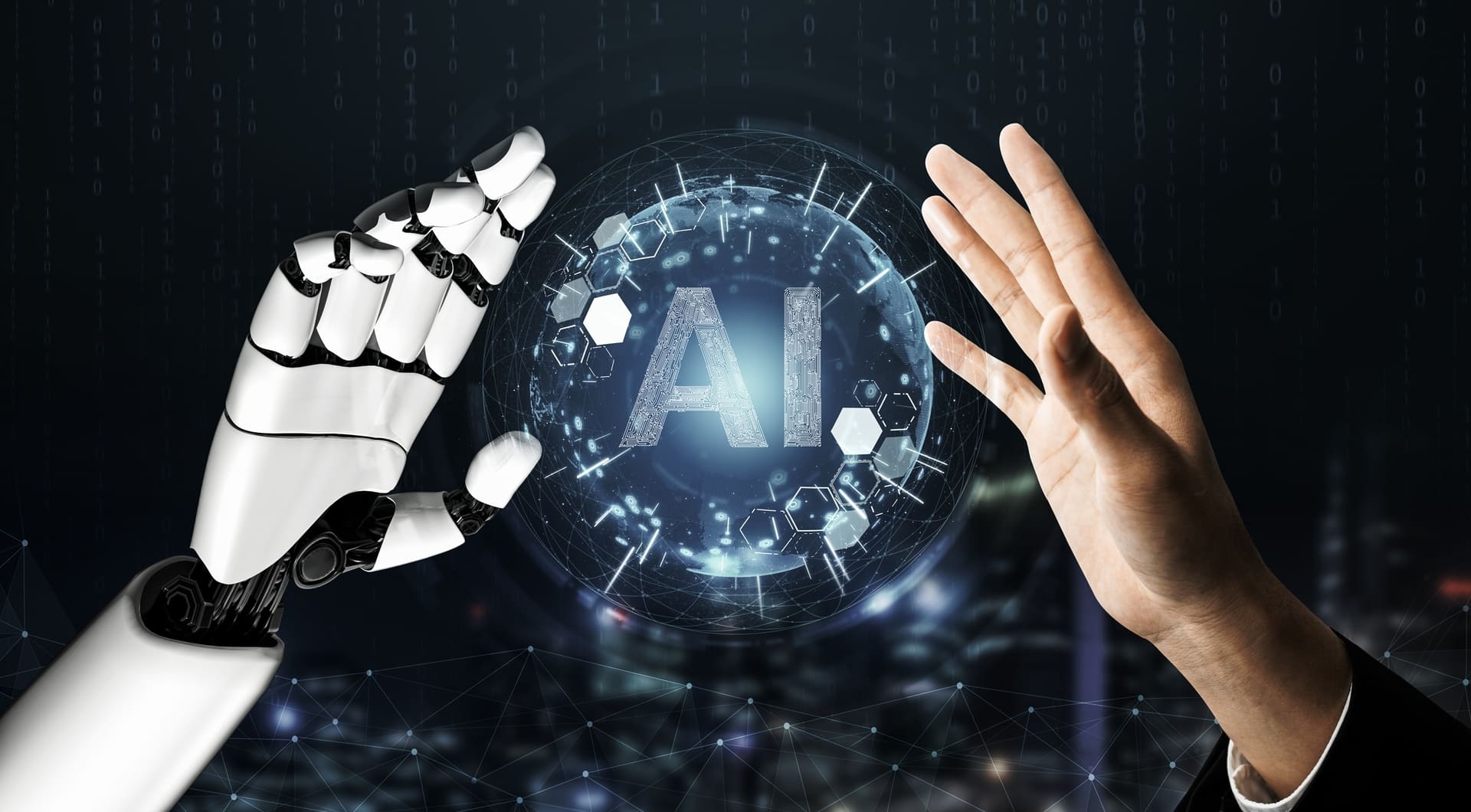 Artificial intelligence with human hand