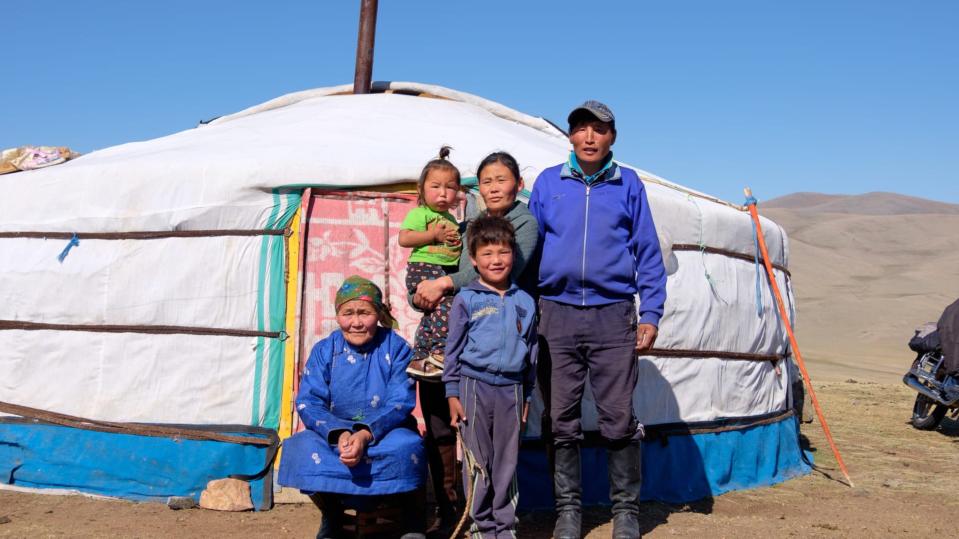 Multi-generational Mongolian family