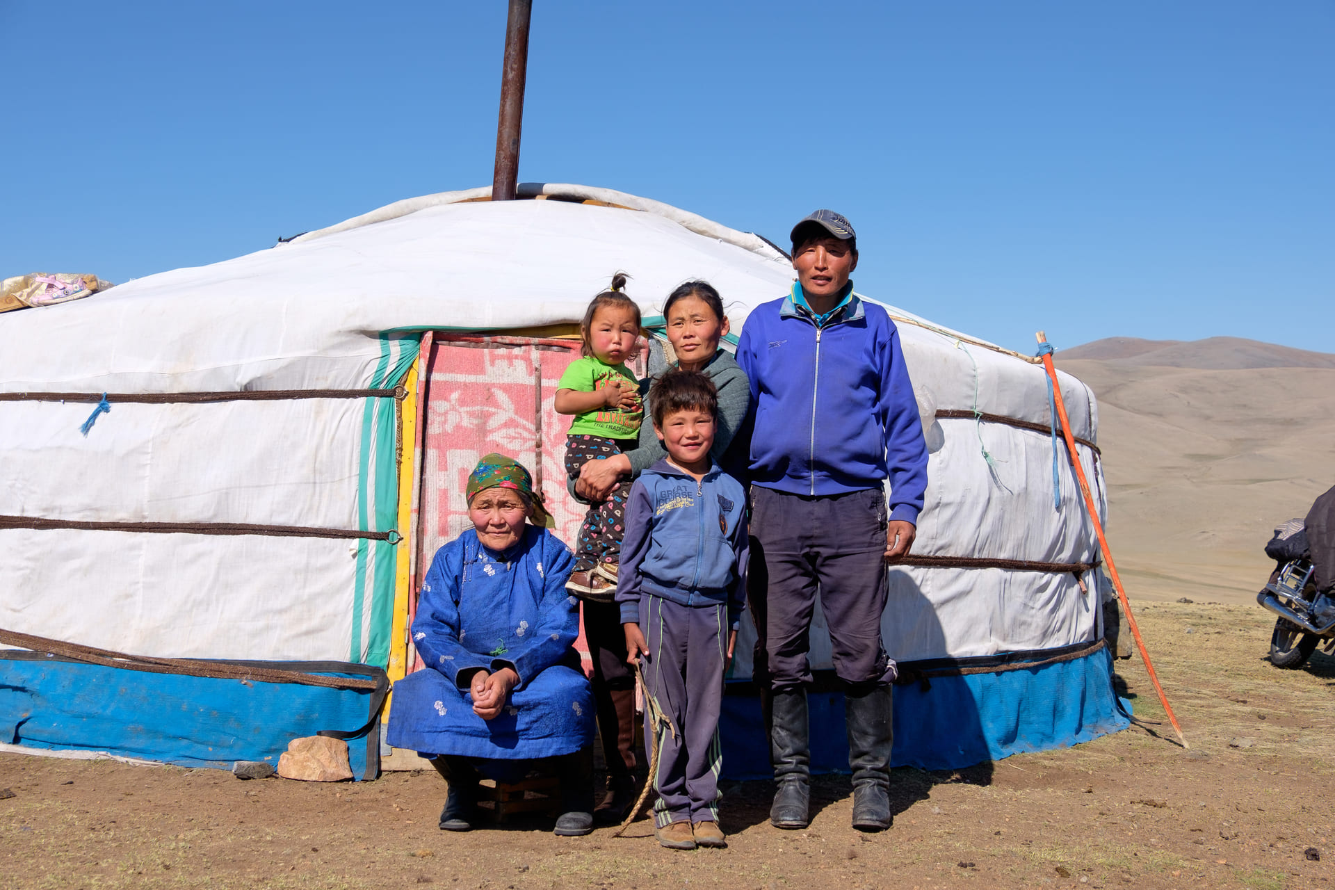 Multi-generational Mongolian family