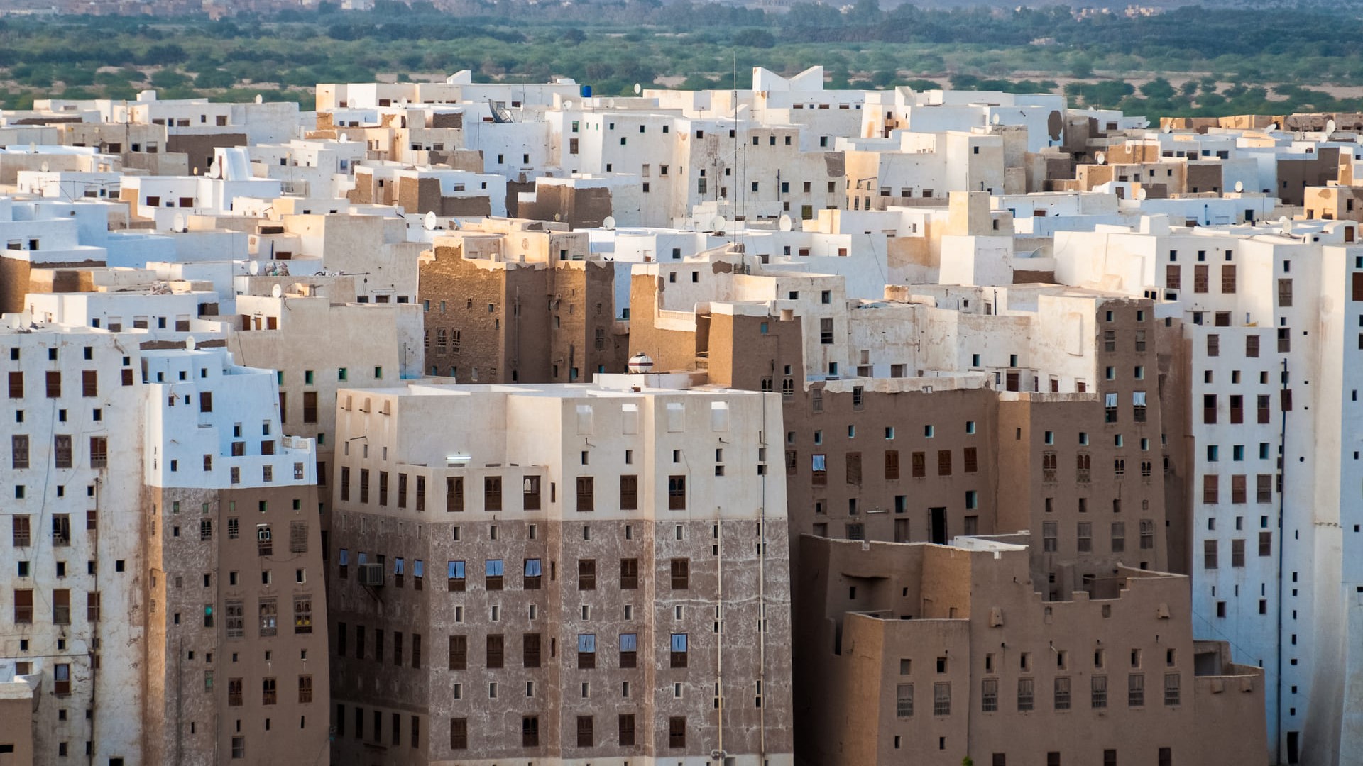 Multi-storey buildings made from mud in Shibam 