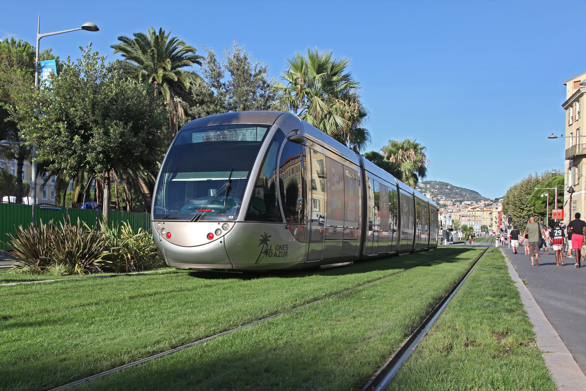 Tram in city