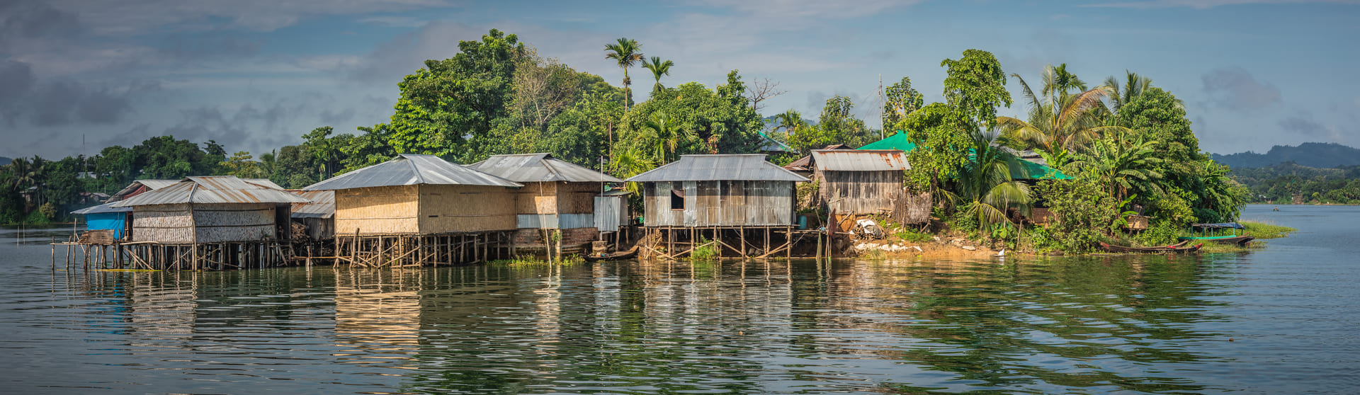 Village in Bangladesh built on wooden piles